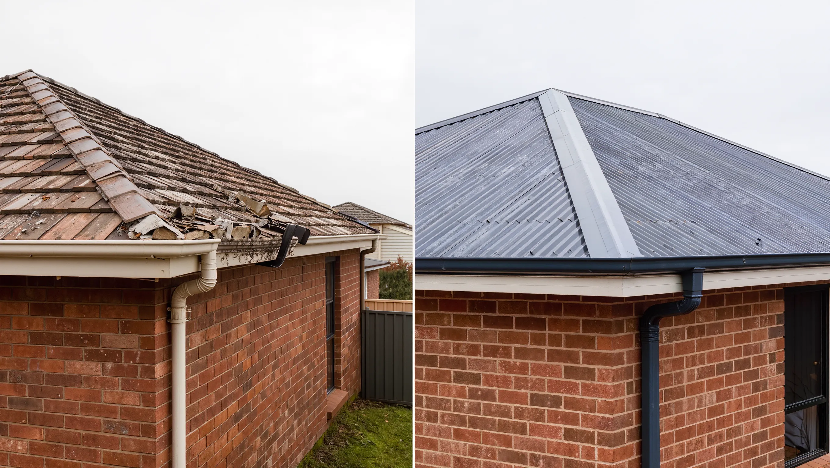 Roof plumber inspecting a Melbourne home roof to assess repair versus re-roof options