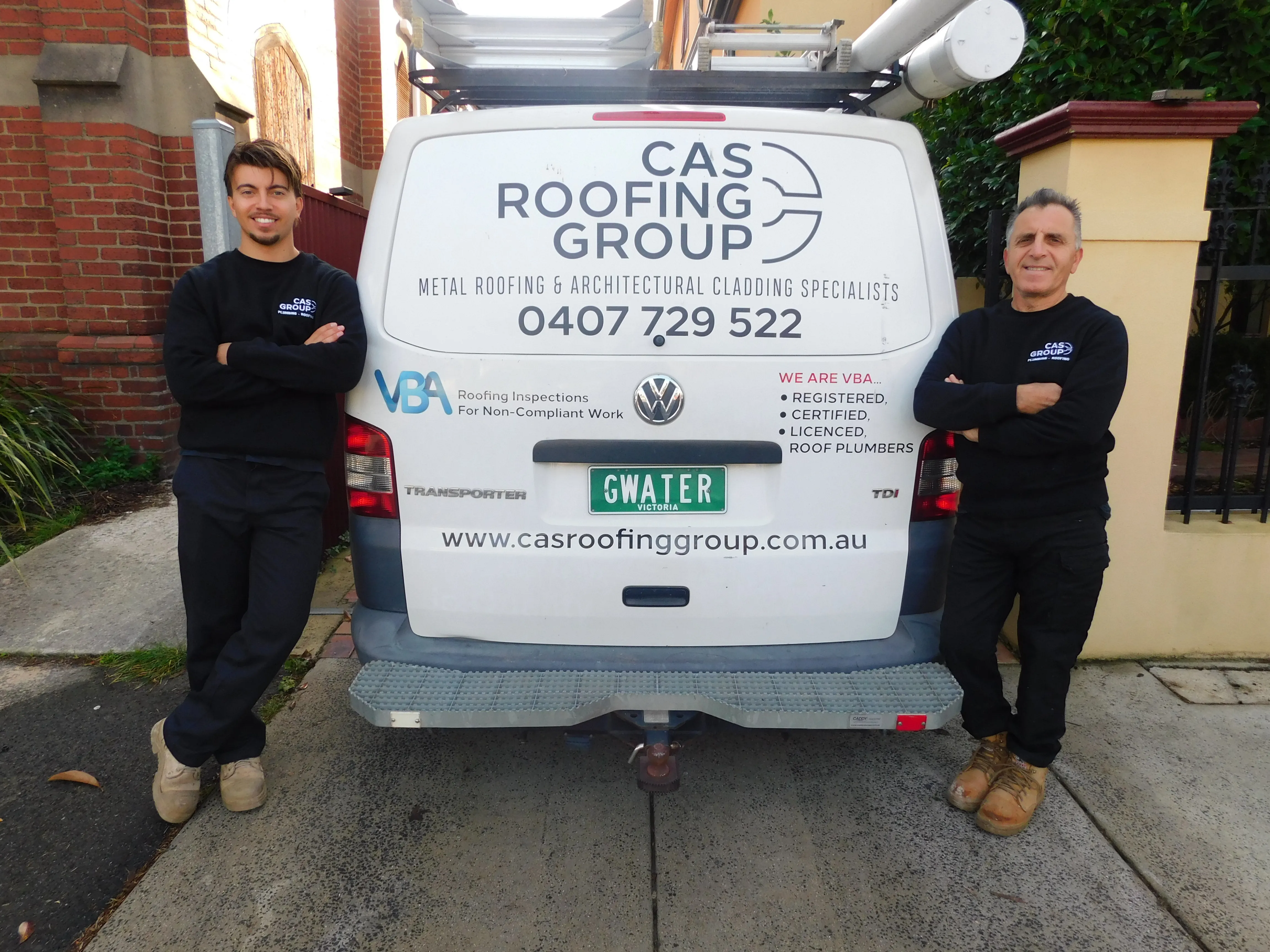 Cascone Roofing branded service vans — Melbourne licensed commercial and residential roofing contractors.