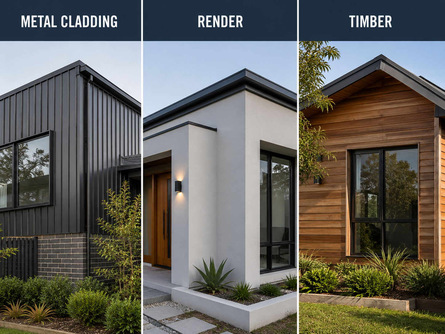 Architectural metal cladding on a contemporary Melbourne home extension