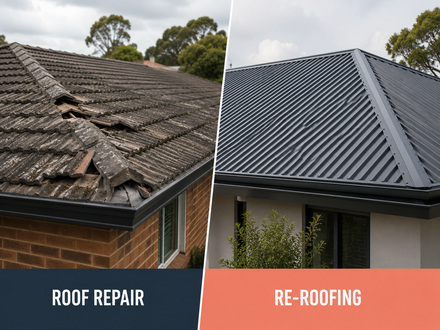 Roof plumber inspecting a Melbourne home roof to assess repair versus re-roof options