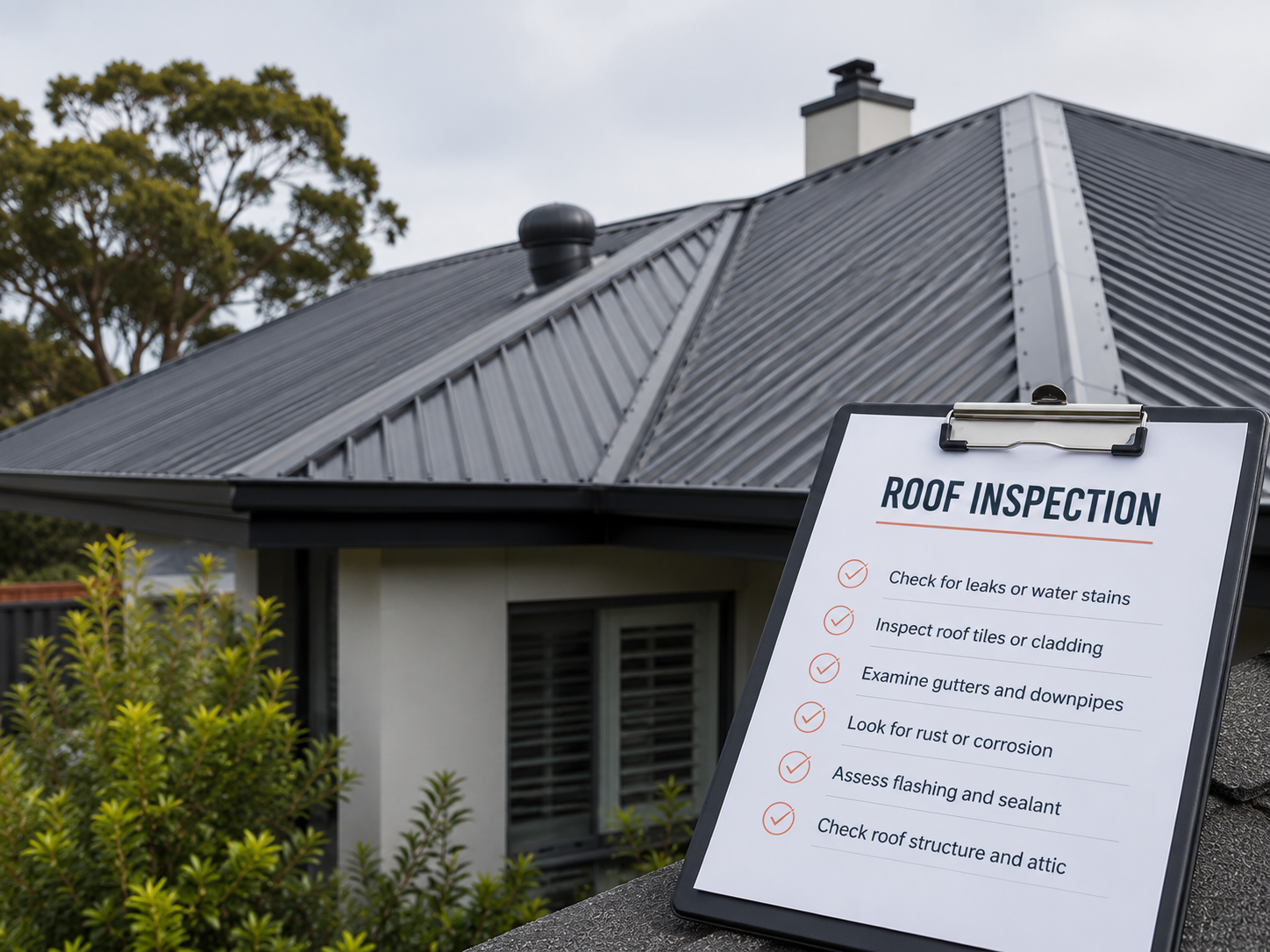 Licensed roof plumber conducting a roof inspection on a Melbourne home